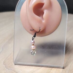 Elegant Pink and Gold Dangle Earrings